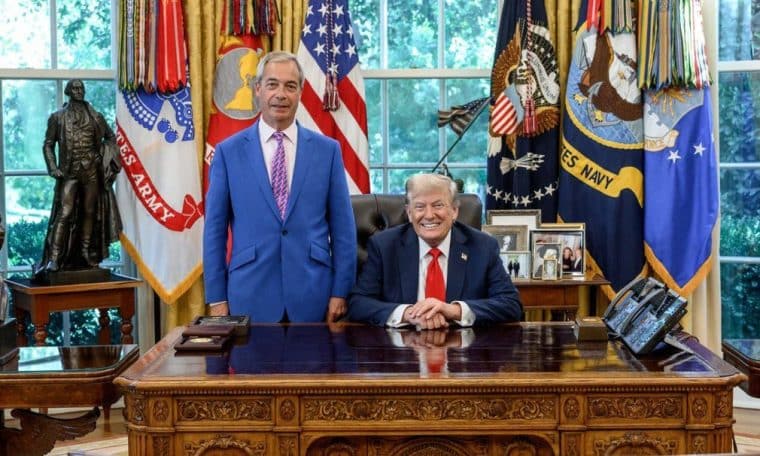 File photo of Nigel Farage and USA President Donald Trump.