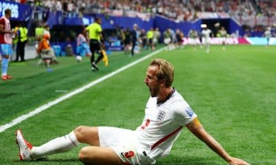 Harry Kane celebrates after scoring against DR Congo in the 2026 FIFA World Cup.