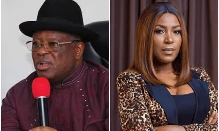 Minister of Works, David Umahi and blogger, Linda Ikeji