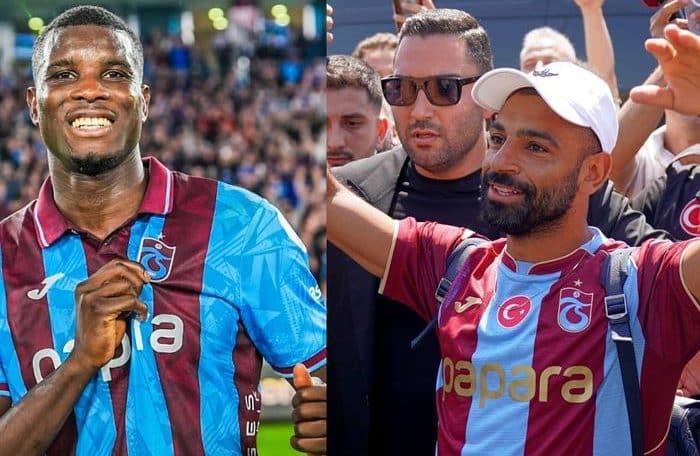 Paul Onuachu and Mohamed Salah in Trabzonspor colours.