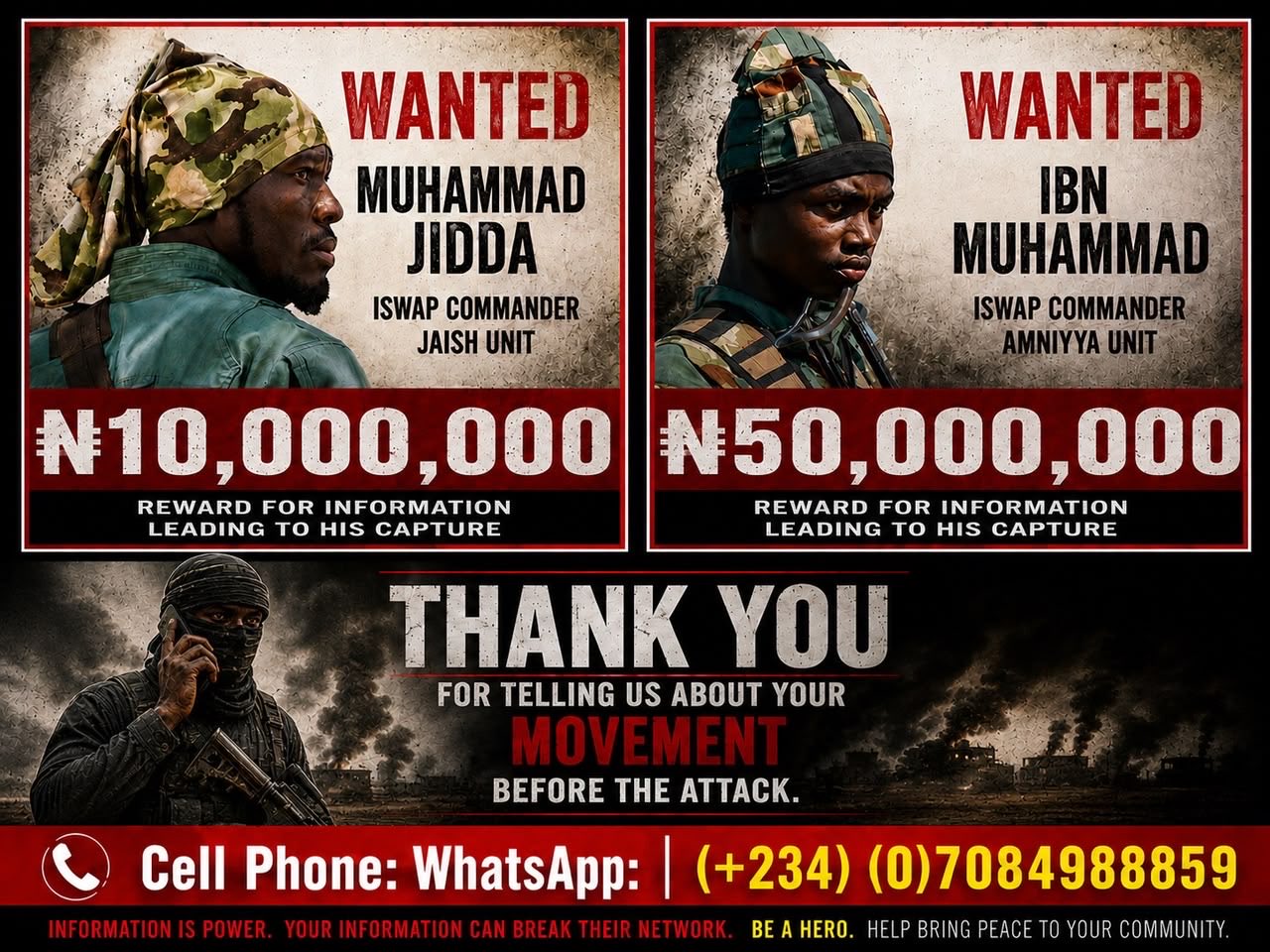 Nigerian Army Places Bounty On ISWAP Terrorist Leaders (Full List)