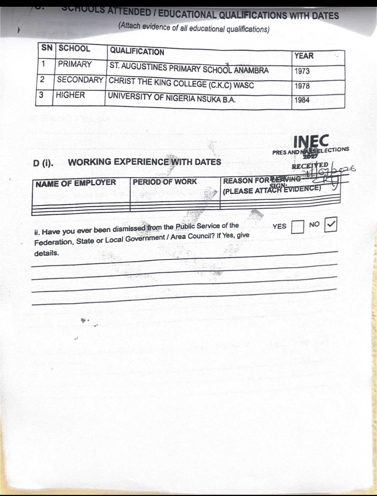 INEC Publishes Tinubu, Peter Obi, Atiku, Amaechi, Kwankwaso’s Credentials [See Documents]
