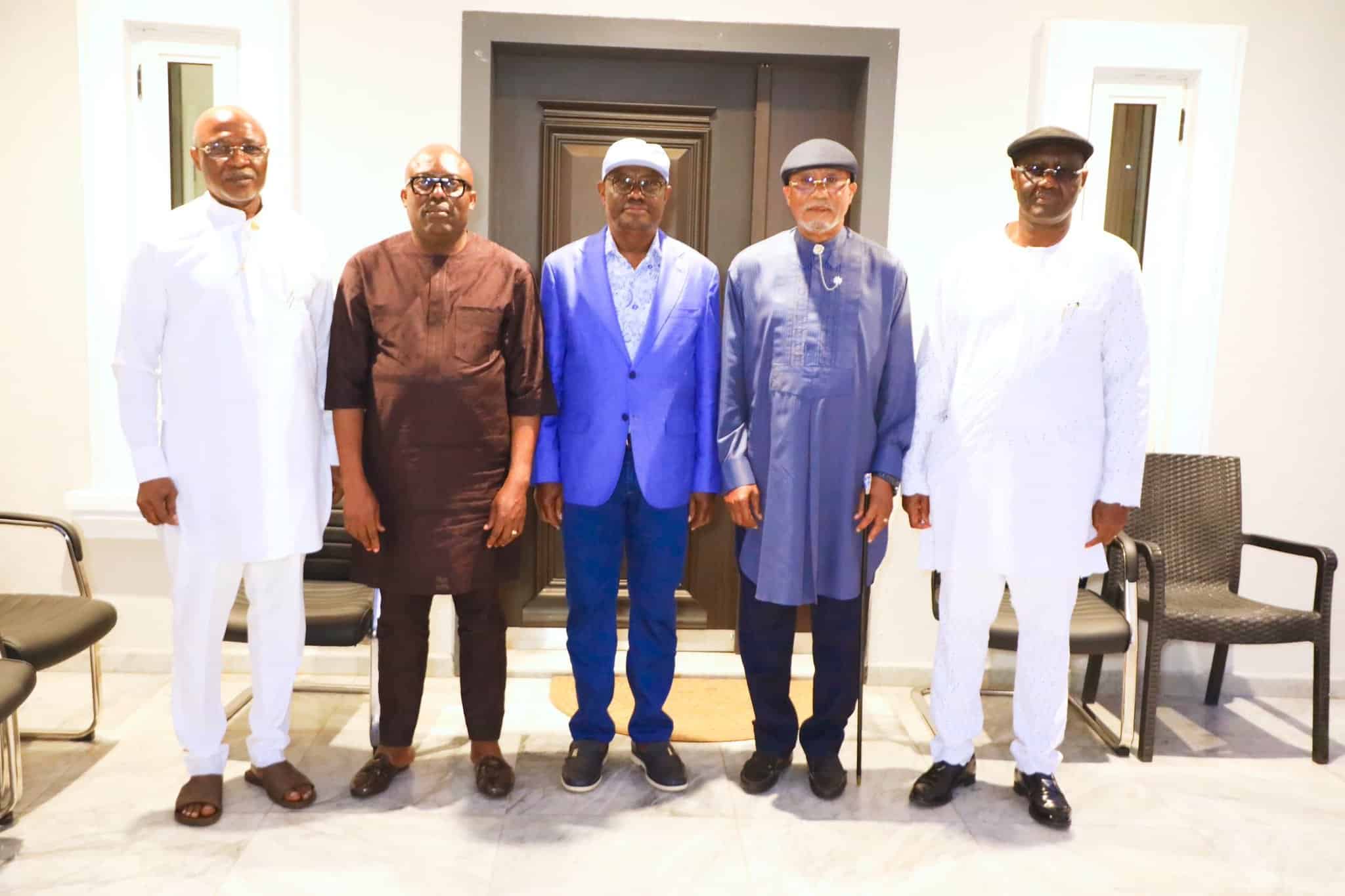 L-R: Kingsley Chinda, Siminalayi Fubara, Nyesom Wike, Sam Sam Jaja and Magnus Abe