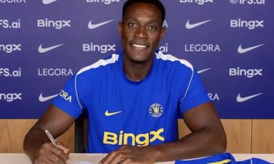 Danny Welbeck during his unveiling as a Chelsea player.