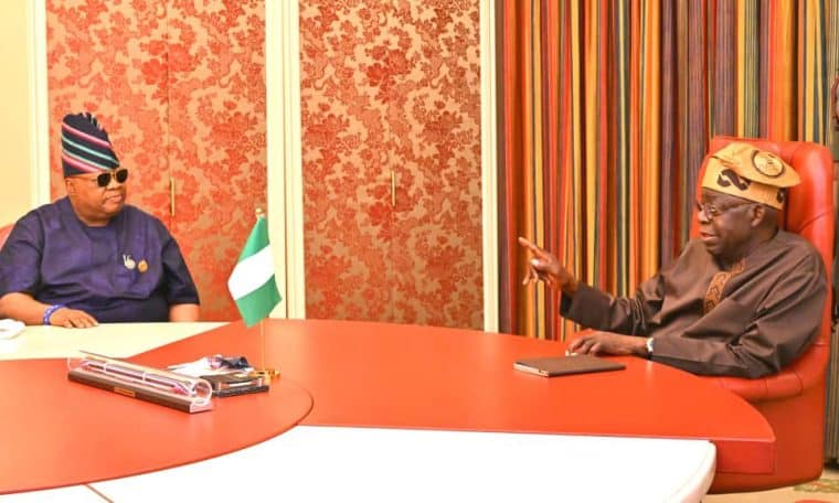 L-R: Governor Ademola Adeleke and President Bola Tinubu