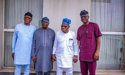Kayode Fayemi, Olagunsoye Oyinlola, Olusegun Obasanjo and Seyi Makinde