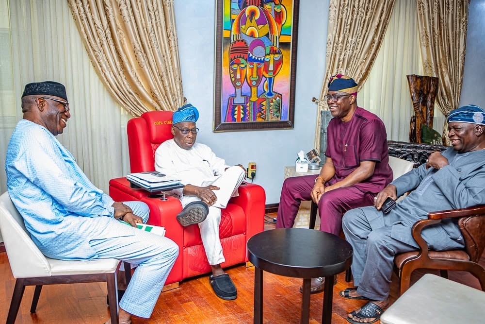 Kayode Fayemi, Olusegun Obasanjo, Seyi Makinde and Olagunsoye Oyinlola.