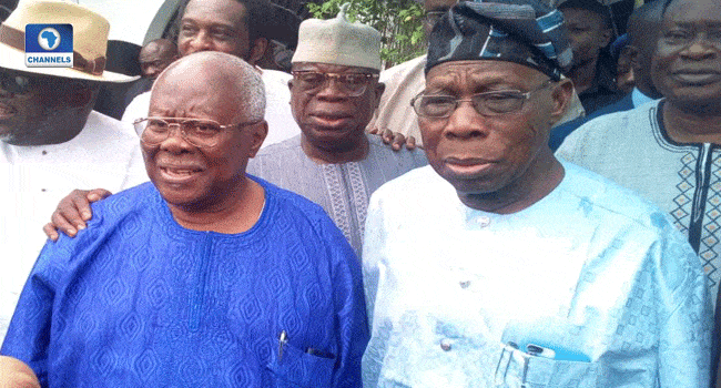 File Photo: Olabode George and Olusegun Obasanjo
