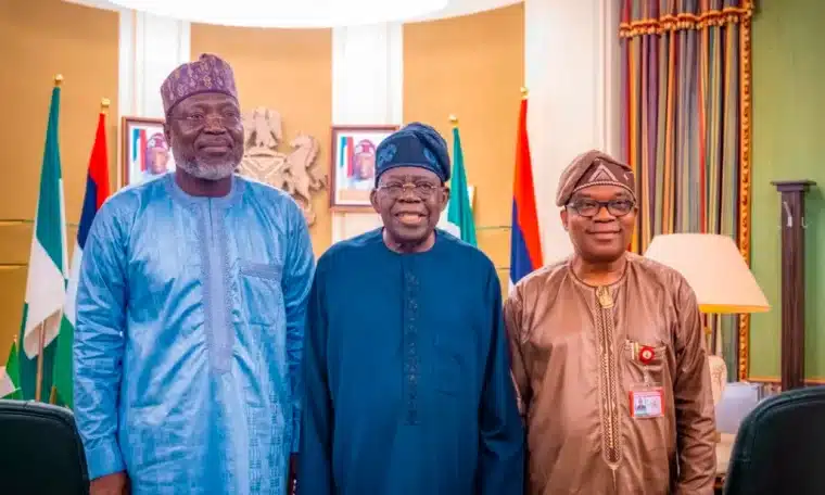 President Bola Tinubu with Outgoing President Of ECOWAS Commission, Omar Touray