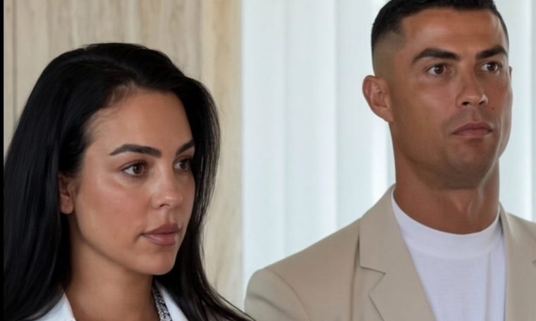Georgina Rodríguez and Cristiano Ronaldo during their private wedding.