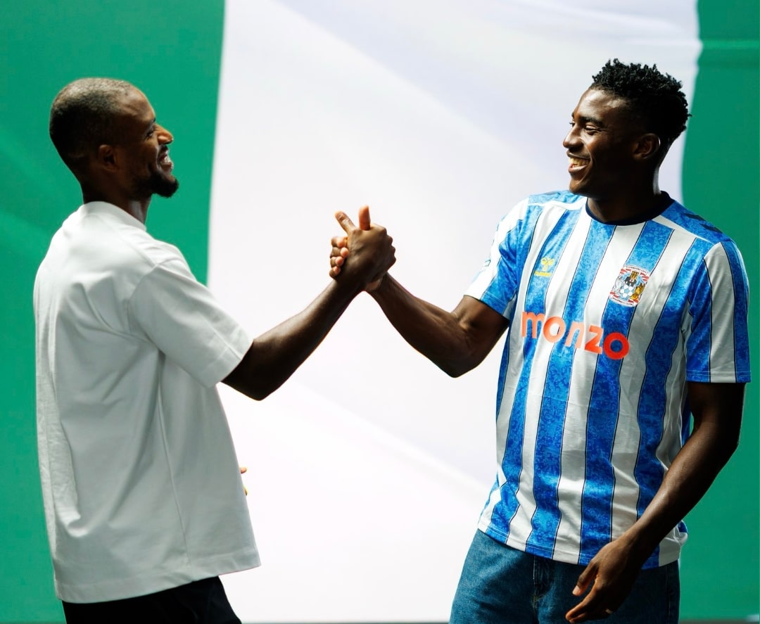 Frank Onyeka reuniting with his Super Eagles teammate Taiwo Awoniyi at Coventry FC.