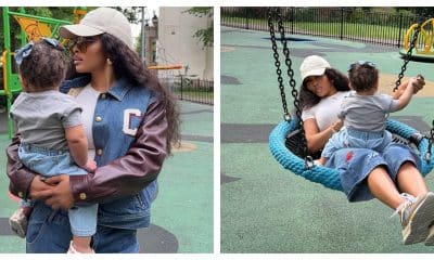 Toke Makinwa and Daughter