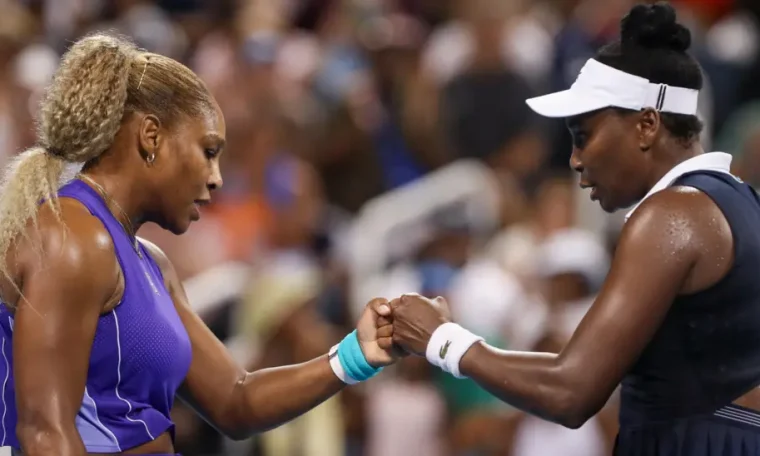 Serena and Venus Williams after their defeat at the 2026 Cincinnati Open.