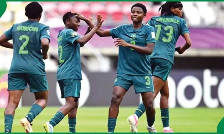 Falconets players celebrate their win over New Caledonia.