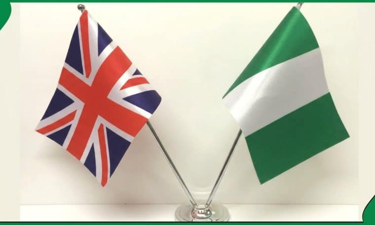 UK and Nigeria flags.