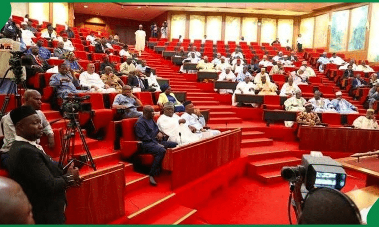 Senators sitting in the Nigeria Senate Chambers
