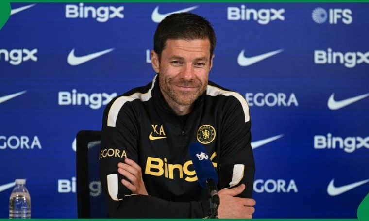 Chelsea manager Xabi Alonso speaking ahead of a Premier League game.