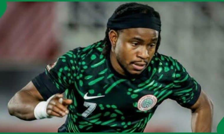 File photo of Ademola Lookman in the colours of the Super Eagles.