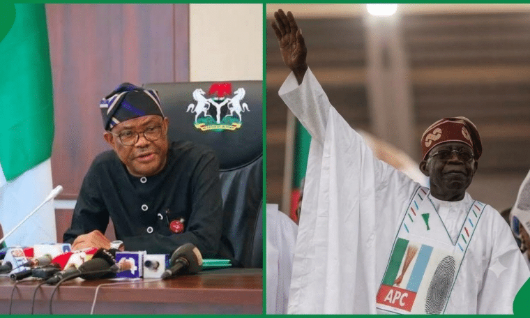 Minister of the Federal Capital Territory (FCT), Nyesom Wike and President Bola Tinubu