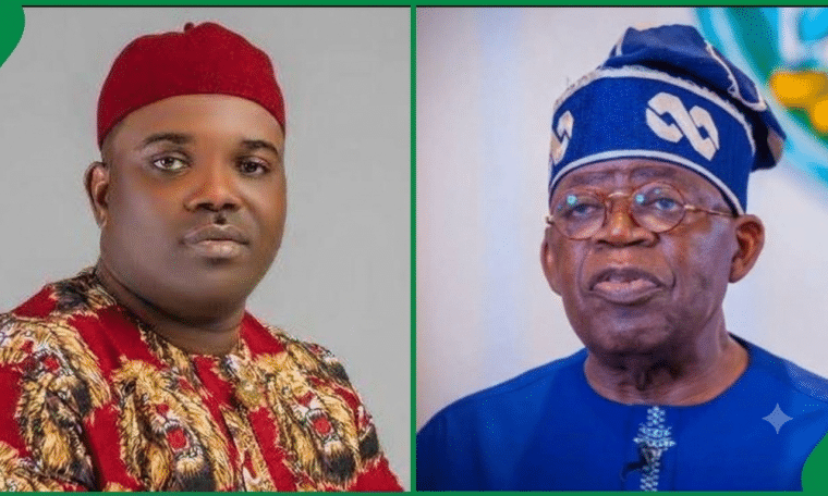 Deputy Governor of Abia State, Ikechukwu Emetu and President Bola Tinubu