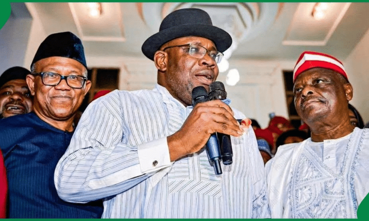 L-R: Peter Obi, Seriake Dickson and Rabiu Musa Kwankwaso