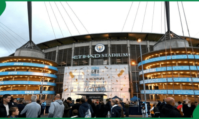 The outside view of the Manchester City stadium