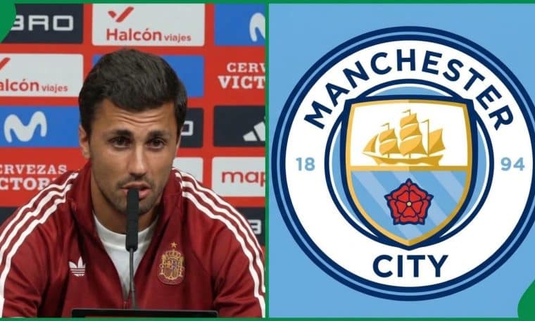 Rodri and Manchester City logo