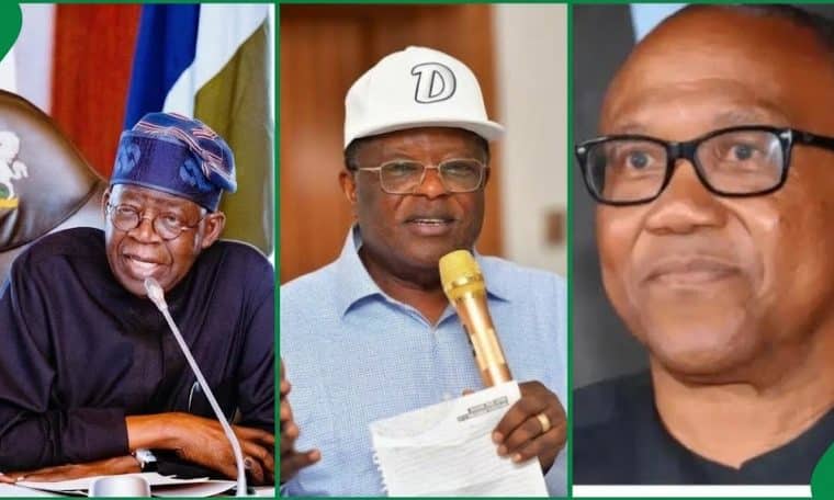 Bola Tinubu, Dave Umahi and Peter Obi