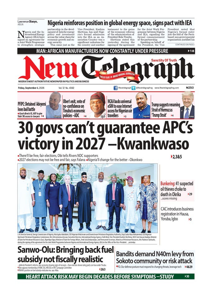 Nigerian Newspapers Daily Front Pages Review | Friday, 4th September, 2026