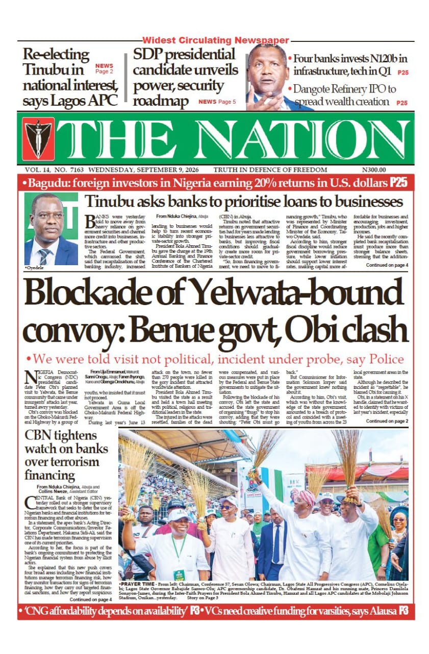 Nigerian Newspapers Daily Front Pages Review | Wednesday, 9th September, 2026