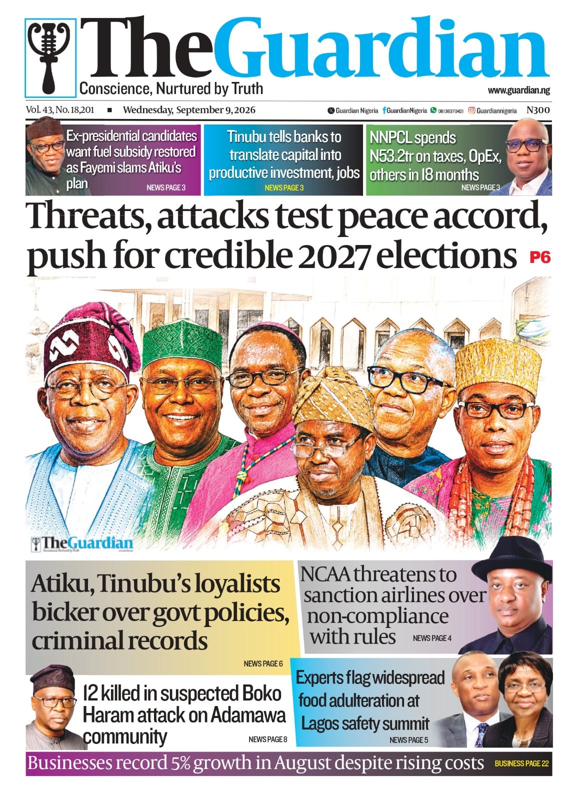 Nigerian Newspapers Daily Front Pages Review | Wednesday, 9th September, 2026