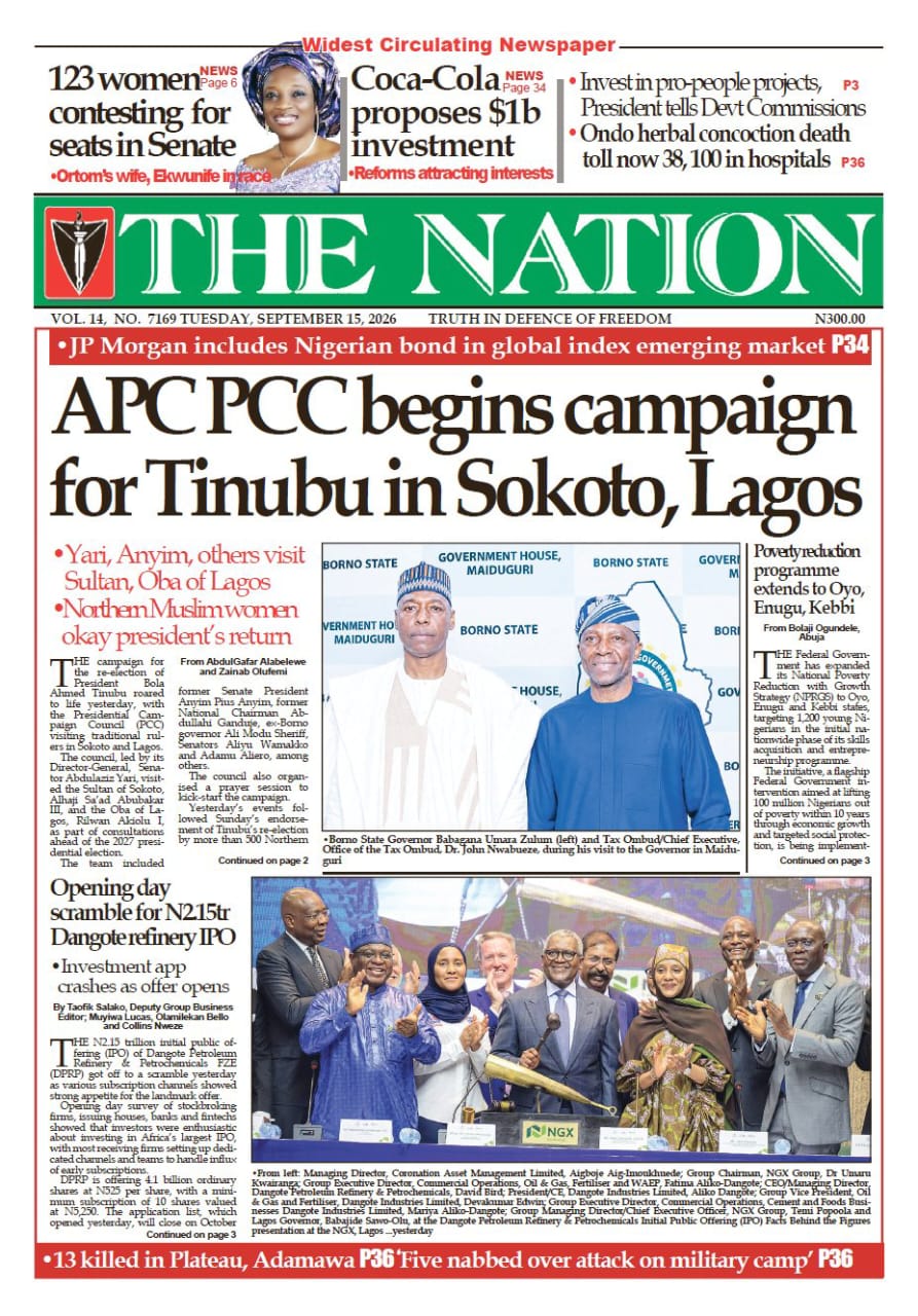 Nigerian Newspapers Daily Front Pages Review | Tuesday, 15th September, 2026