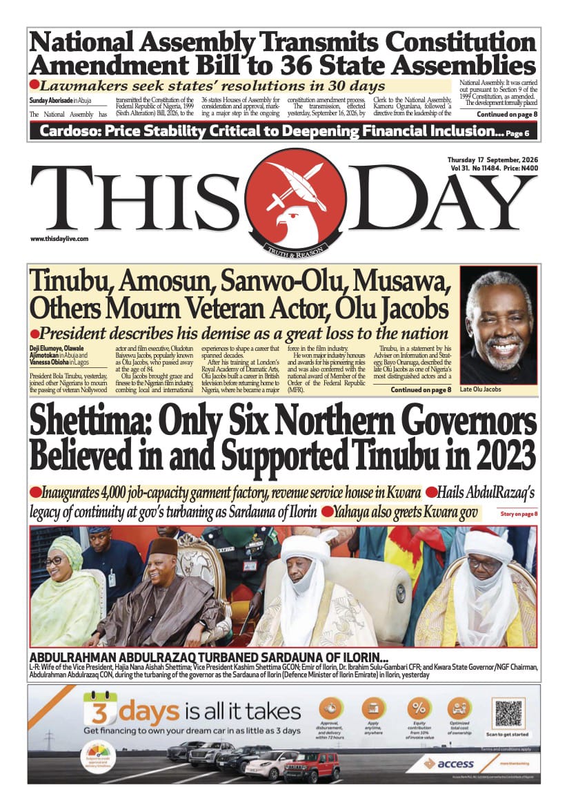 Nigerian Newspapers Daily Front Pages Review | Thursday, 17th September, 2026