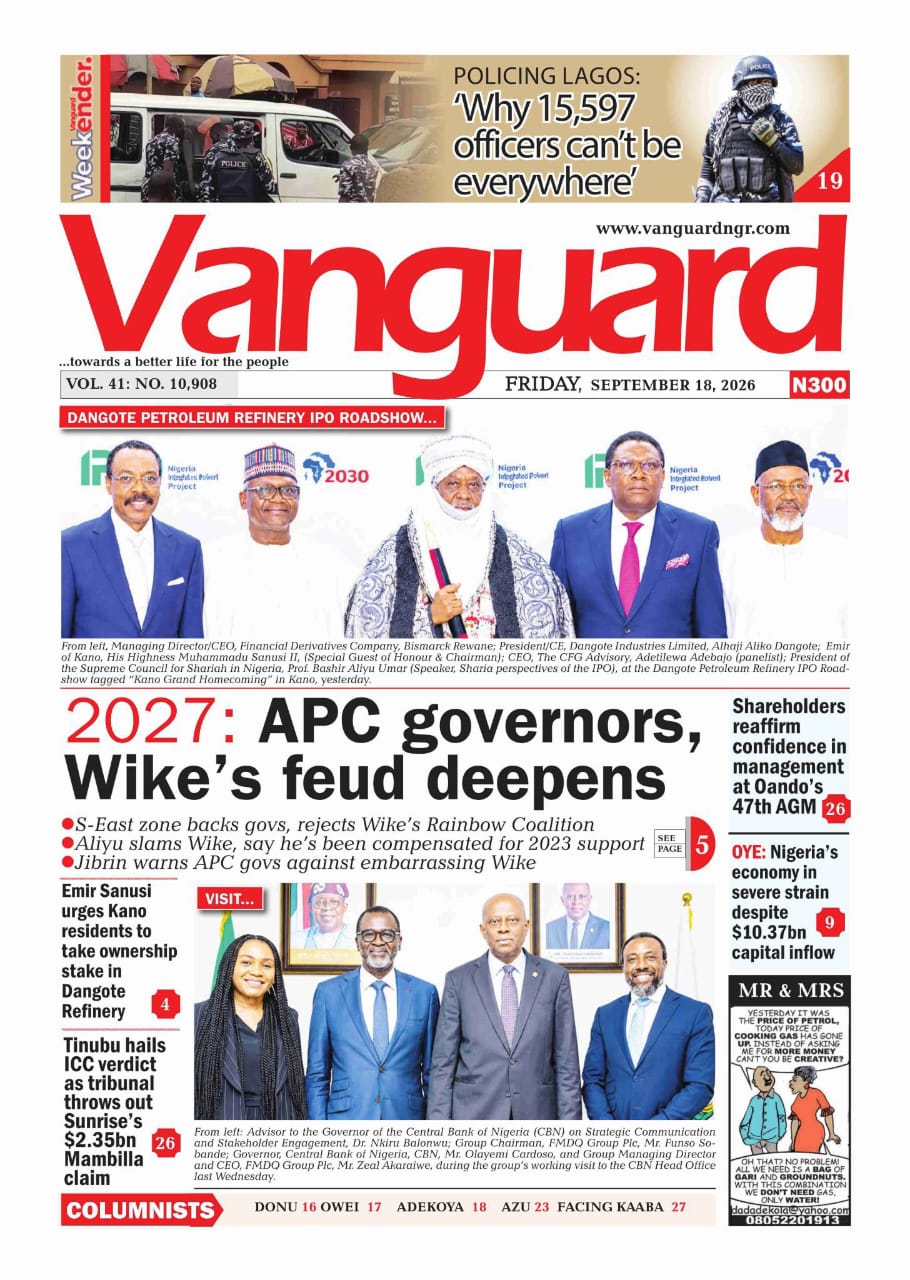 Nigerian Newspapers Daily Front Pages Review | Friday, 18th September, 2026