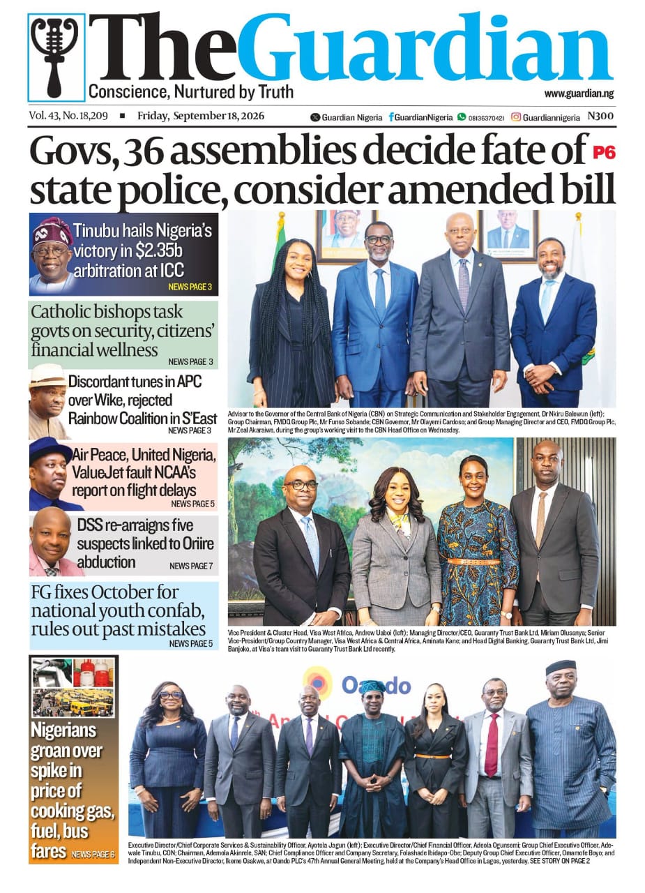 Nigerian Newspapers Daily Front Pages Review | Friday, 18th September, 2026