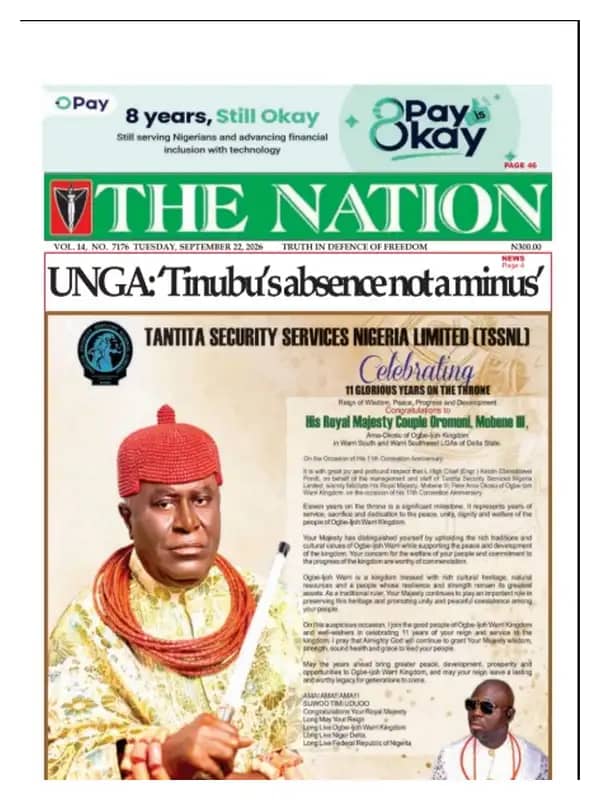 Nigerian Newspapers Daily Front Pages Review | Tuesday, 22nd September, 2026