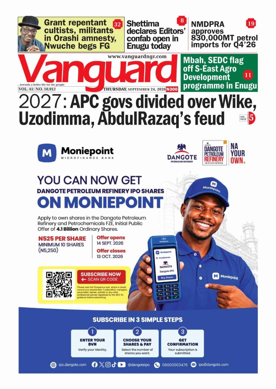 Nigerian Newspapers Daily Front Pages Review | Thursday, 24th September, 2026