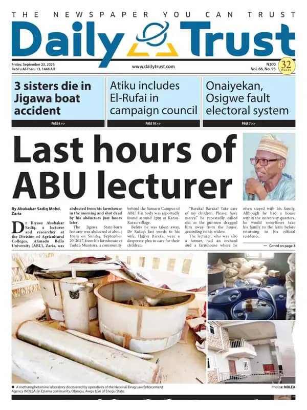 Nigerian Newspapers Daily Front Pages Review | Friday, 25th September, 2026