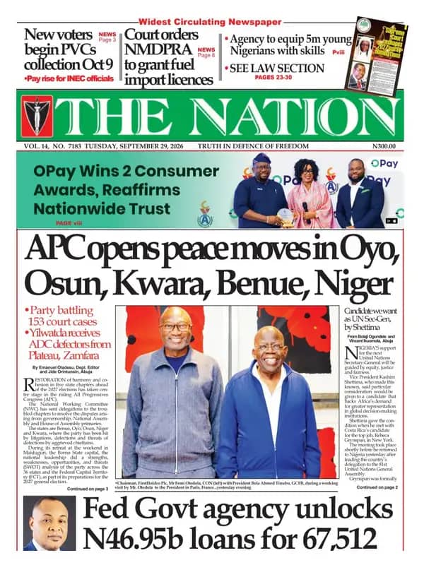 Nigerian Newspapers Daily Front Pages Review | Tuesday, 29th September, 2026