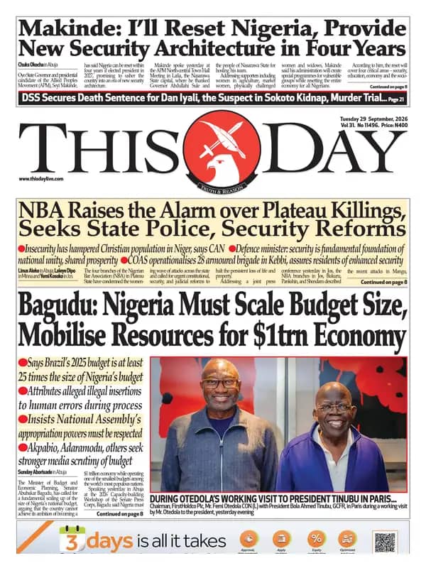 Nigerian Newspapers Daily Front Pages Review | Tuesday, 29th September, 2026