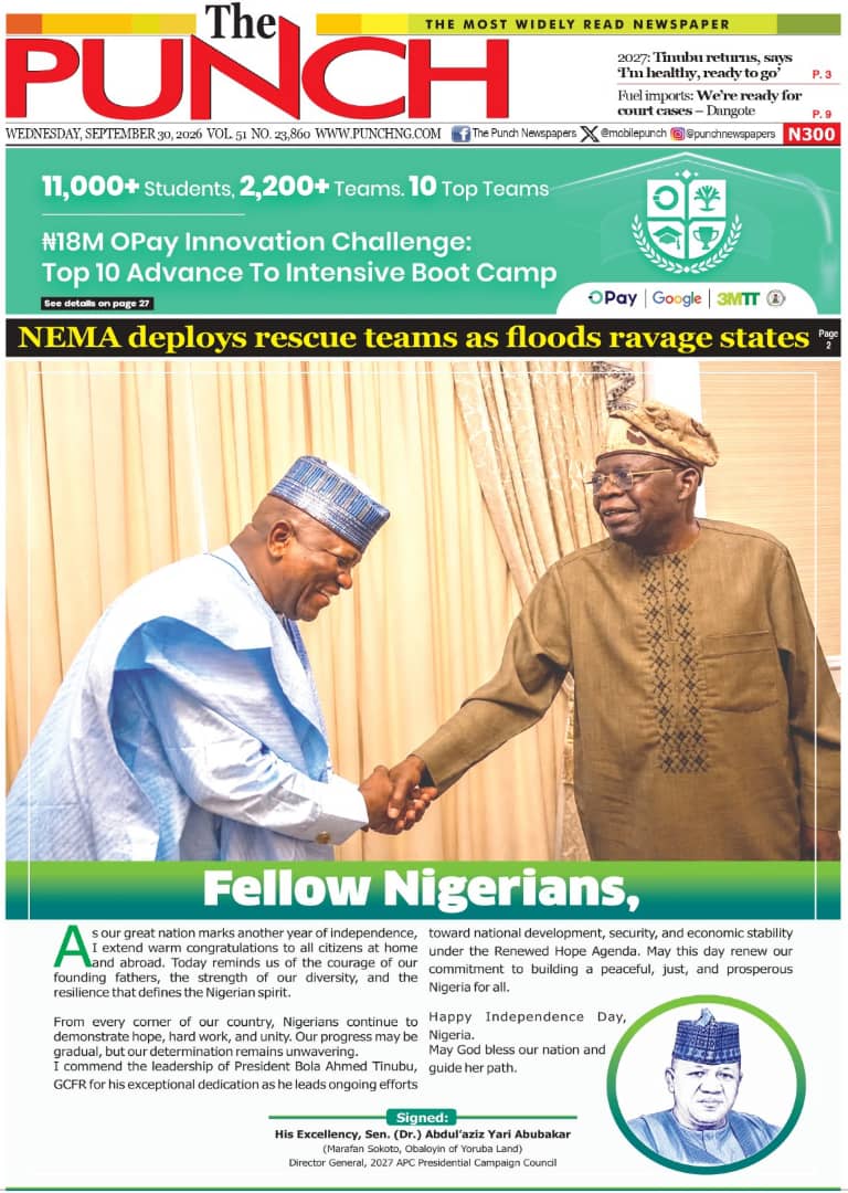 Tinubu Returns, Nationwide Strike, Flood And More… | Nigerian Newspapers Daily Front Pages Review