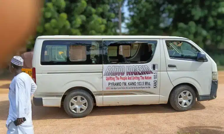 Journalists' vehicle