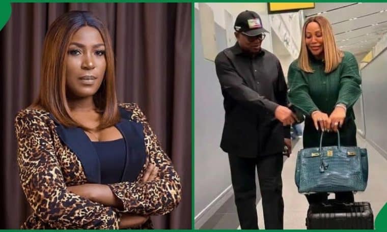 L-R Linda Ikeji, Peter Obi and Magaret Obi