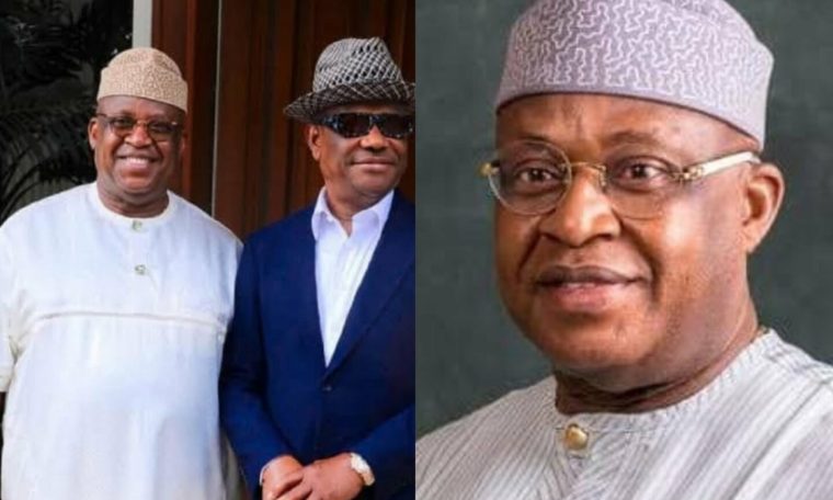 Late PDP Chieftain, Dan Orbih and FCT Minister, Nyesom Wike