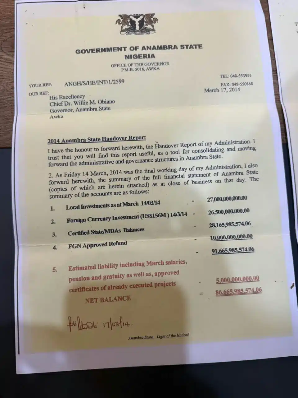 Anambra Govt’s Debt: Peter Obi Releases Fresh Documents