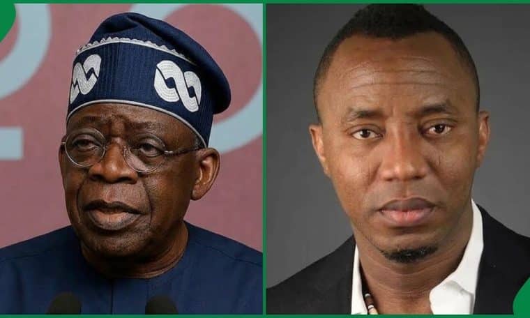 President Bola Tinubu and Omoyele Sowore