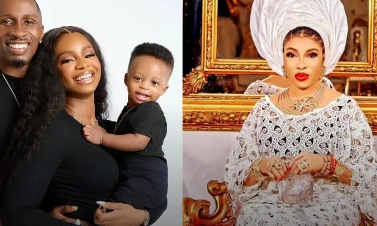 Juma Jux, Priscilla Ojo and their son, Lizzy Anjorin