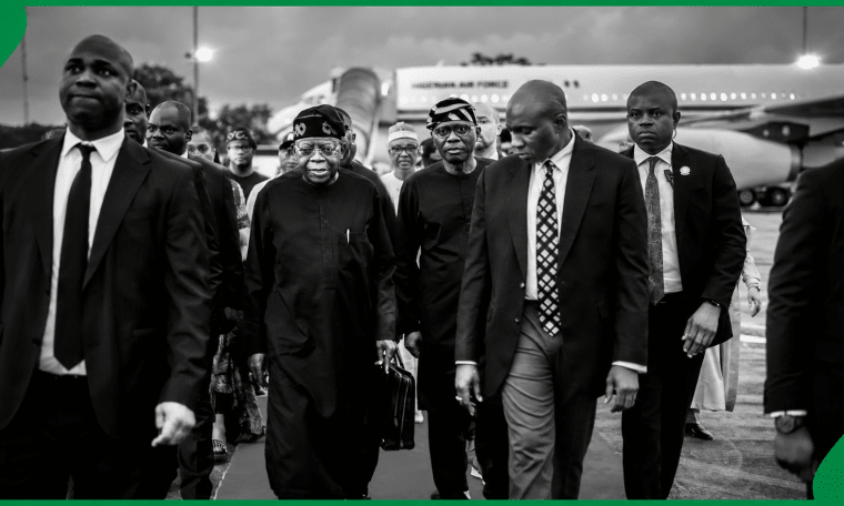 President Bola Ahmed Tinubu and his security details.