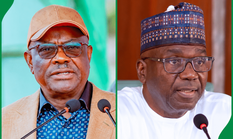 L-R: FCT Minister, Nyesom Wike and Governor of Kwara State, Abdulrahman Abdulrazaq