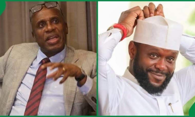 ADC vice presidential candidate, Rotimi Amaechi and Seyi Tinubu